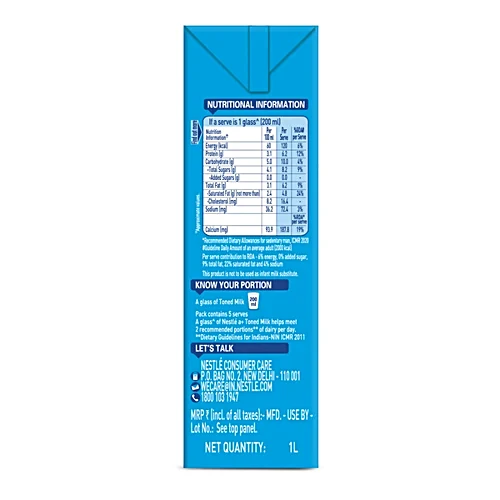 Nestle A+ Toned Milk, 1 L