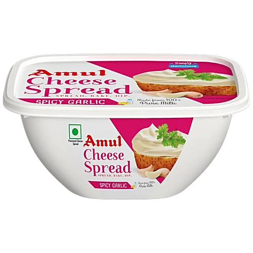 Amul Spicy Garlic Cheese Spread, 200 g Tub