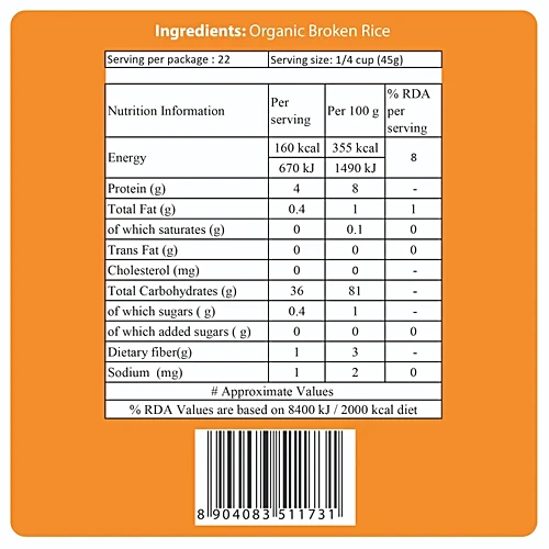 24 Mantra Organic Broken Rice, 1 kg Pouch