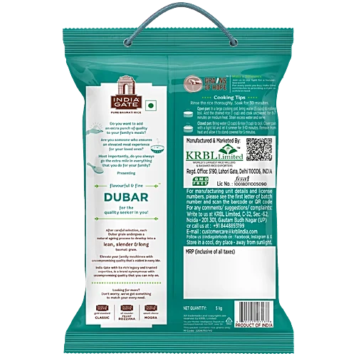 India Gate Dubar Basmati Rice, 5 kg