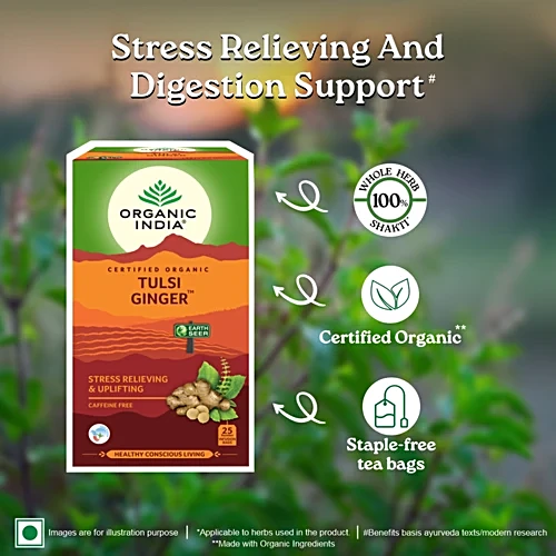 Organic India Tulsi Ginger Tea, 25 Bags