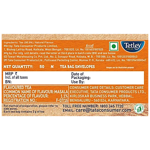 Tetley Masala Chai Flavoured Tea, 50 Bags