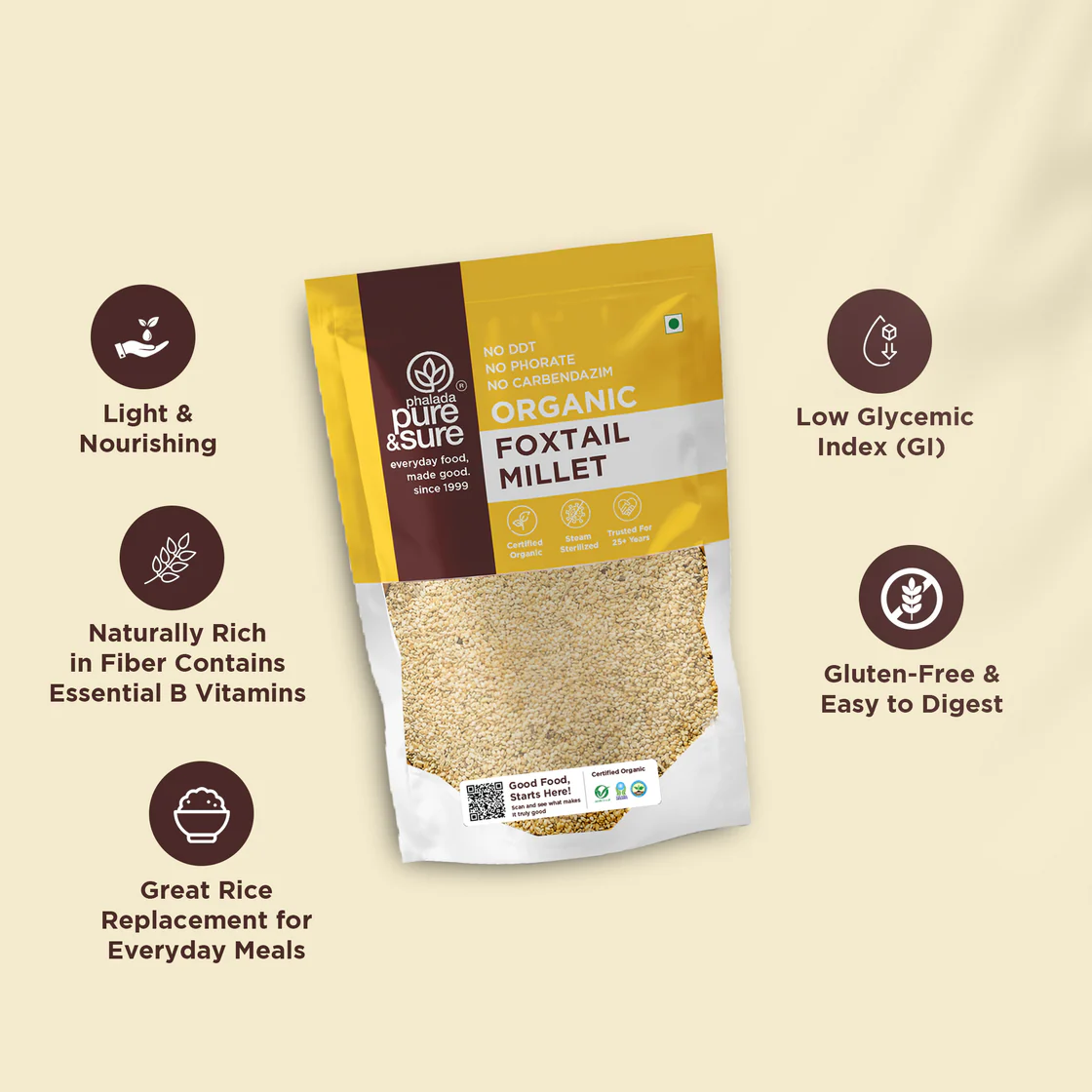 Pure & Sure Organic Foxtail Millet, 500 g