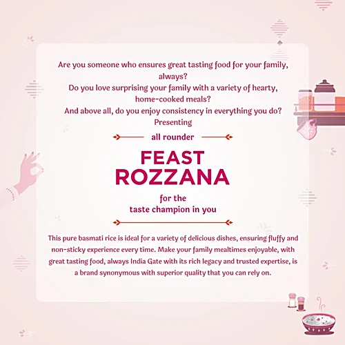 India Gate Feast Rozzana Basmati Rice, 1 kg