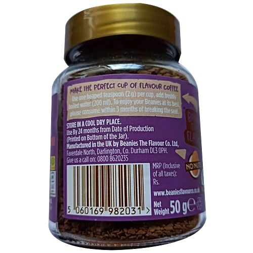 Beanies Instant Flavored Coffee, Double Chocolate, 50g