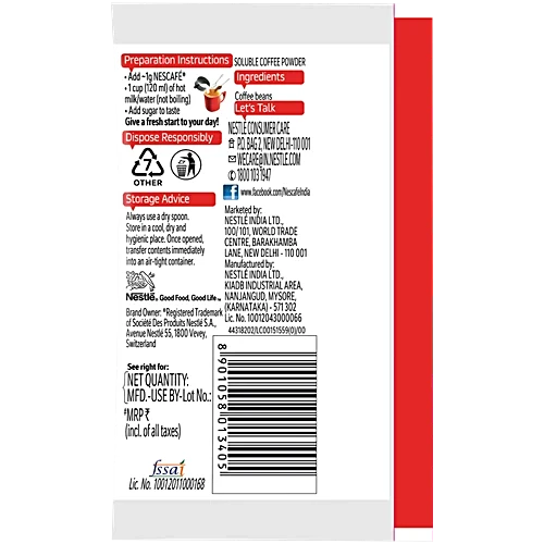 Nescafe Classic Instant Coffee Powder, 3.5 g