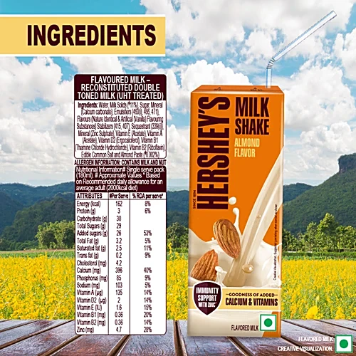 Hershey's Almond Flavor Milkshake, 180 ml