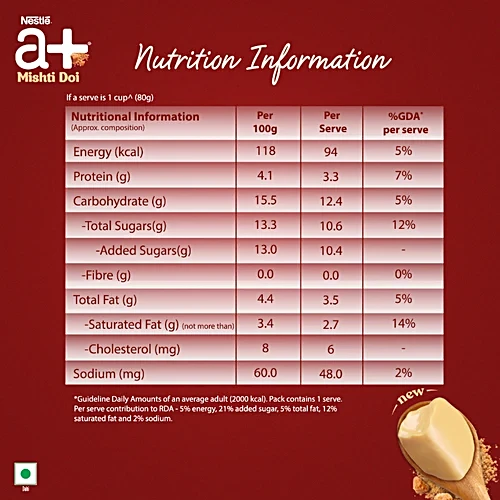 Nestle A+ Mishti Doi, 80 g Cup