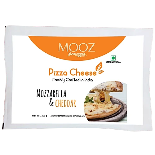 Mooz Mozzarella & Cheddar Pizza Cheese, 200 g