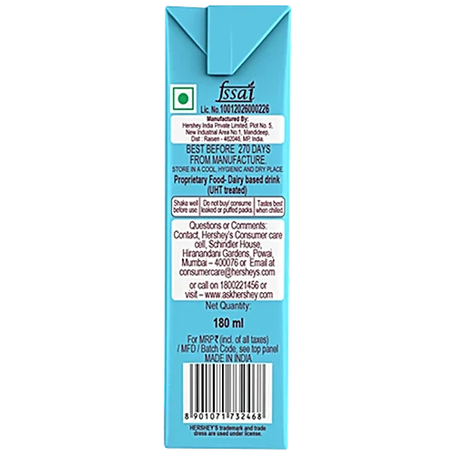Hershey's Vanilla Ice Cream Flavor Milkshake, 180 ml