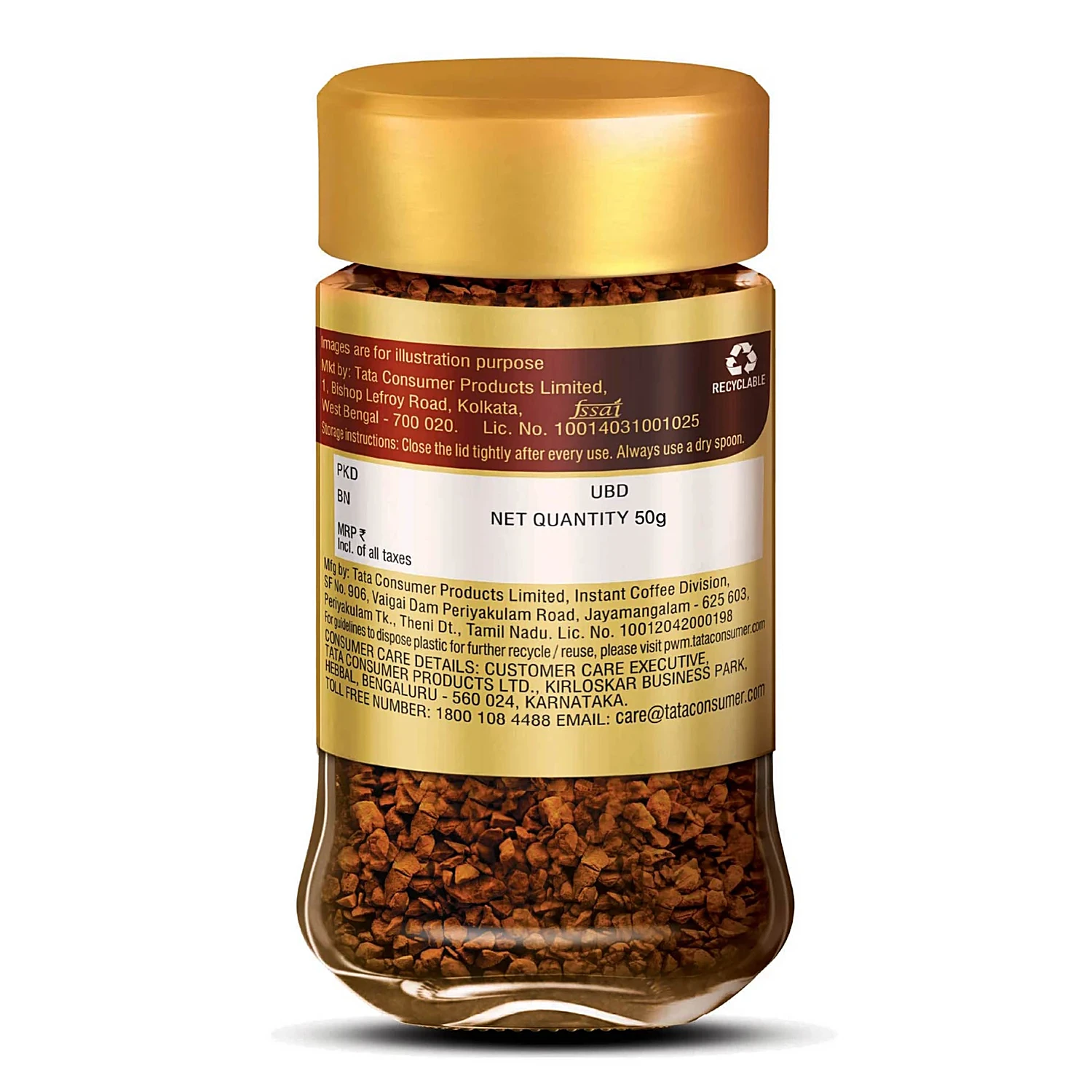 Tata Coffee Gold Pure Coffee, 50 g