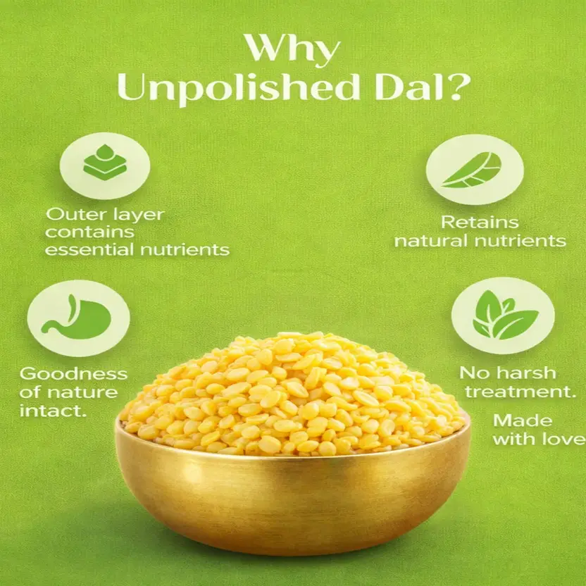 Pearl Organic Fresh Yellow Moong Dal, (Moong Dal Dhuli) 500 g