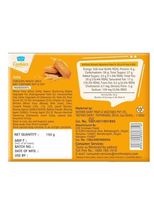 Mother Dairy Atta Cookies,150 g - Image 5