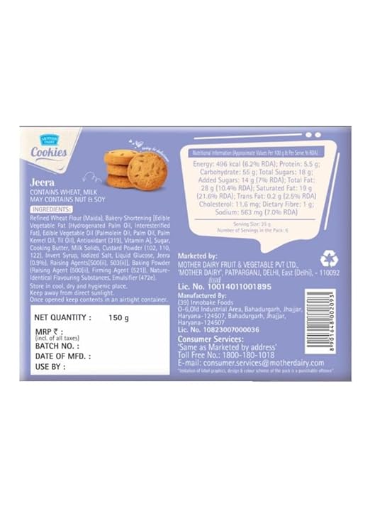 Mother Dairy Jeera Cookies, 150 g - Image 2
