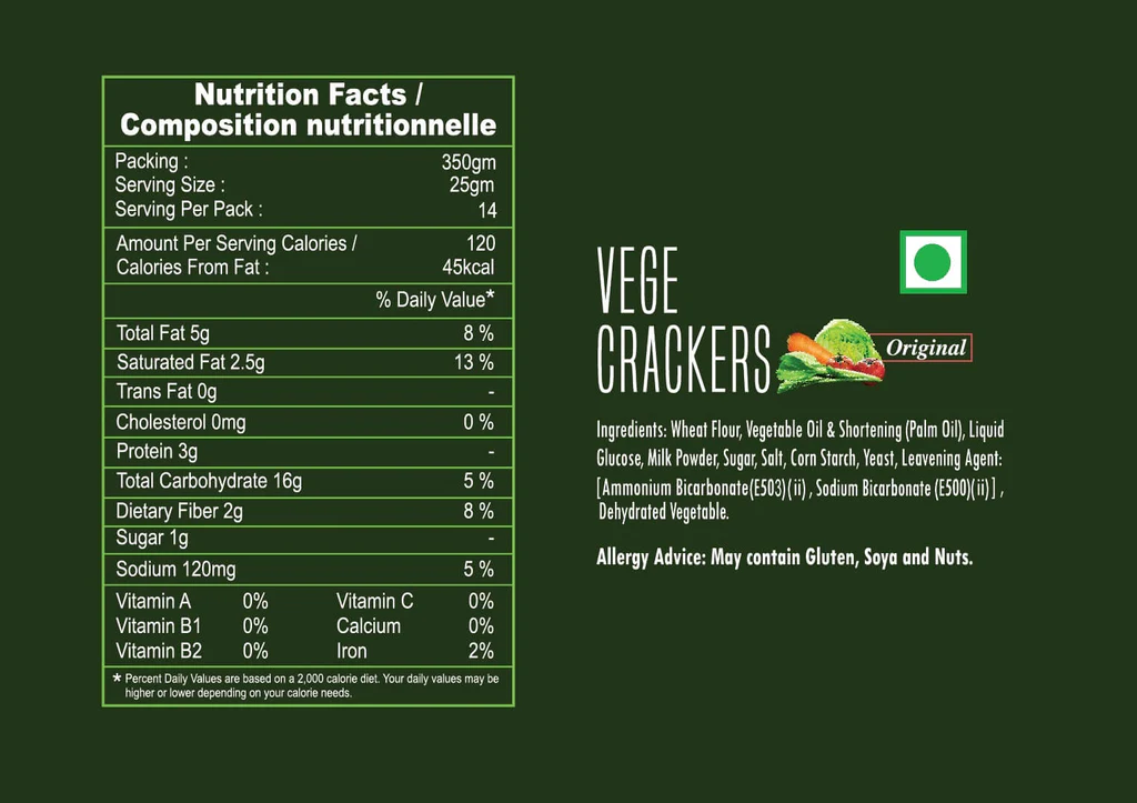 Sapphire Vege Crackers, 350 gms - Image 3