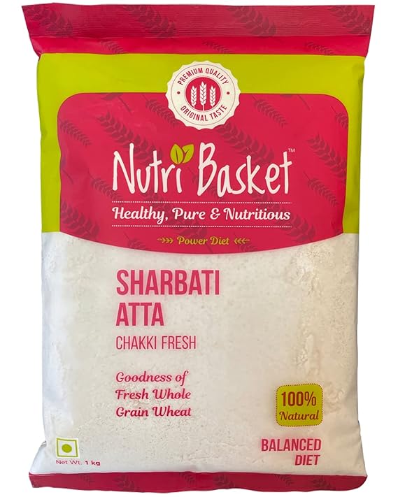 Nutri Basket Sharbati Wheat Flour, 1 kg