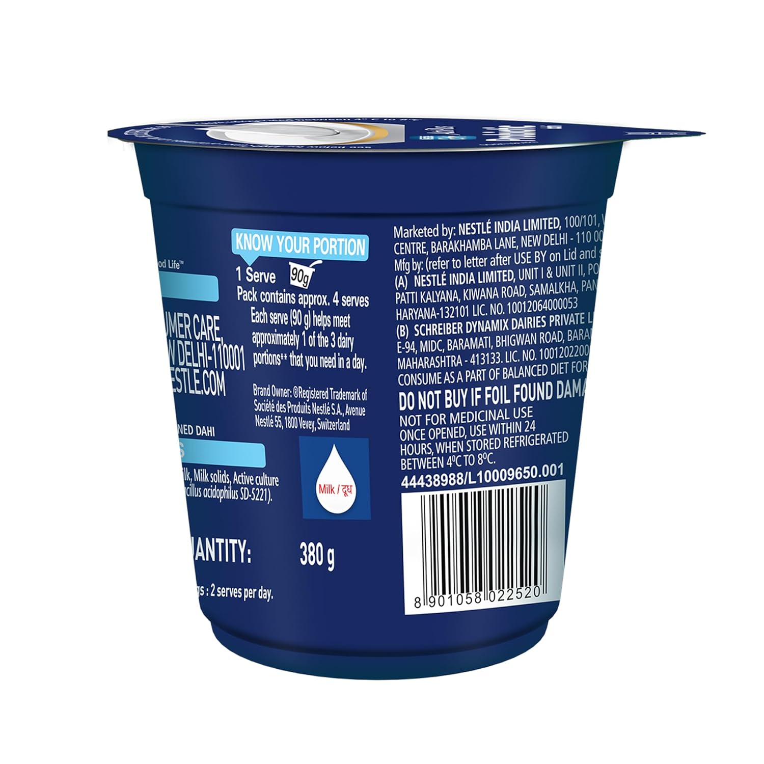 Nestle a+ Acti Plus Dahi With Probiotics, 380 g