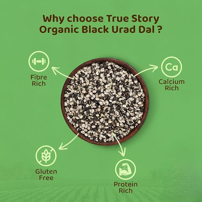 Pearl Organic Fresh Organic Urad Chilka Dal, 500 g