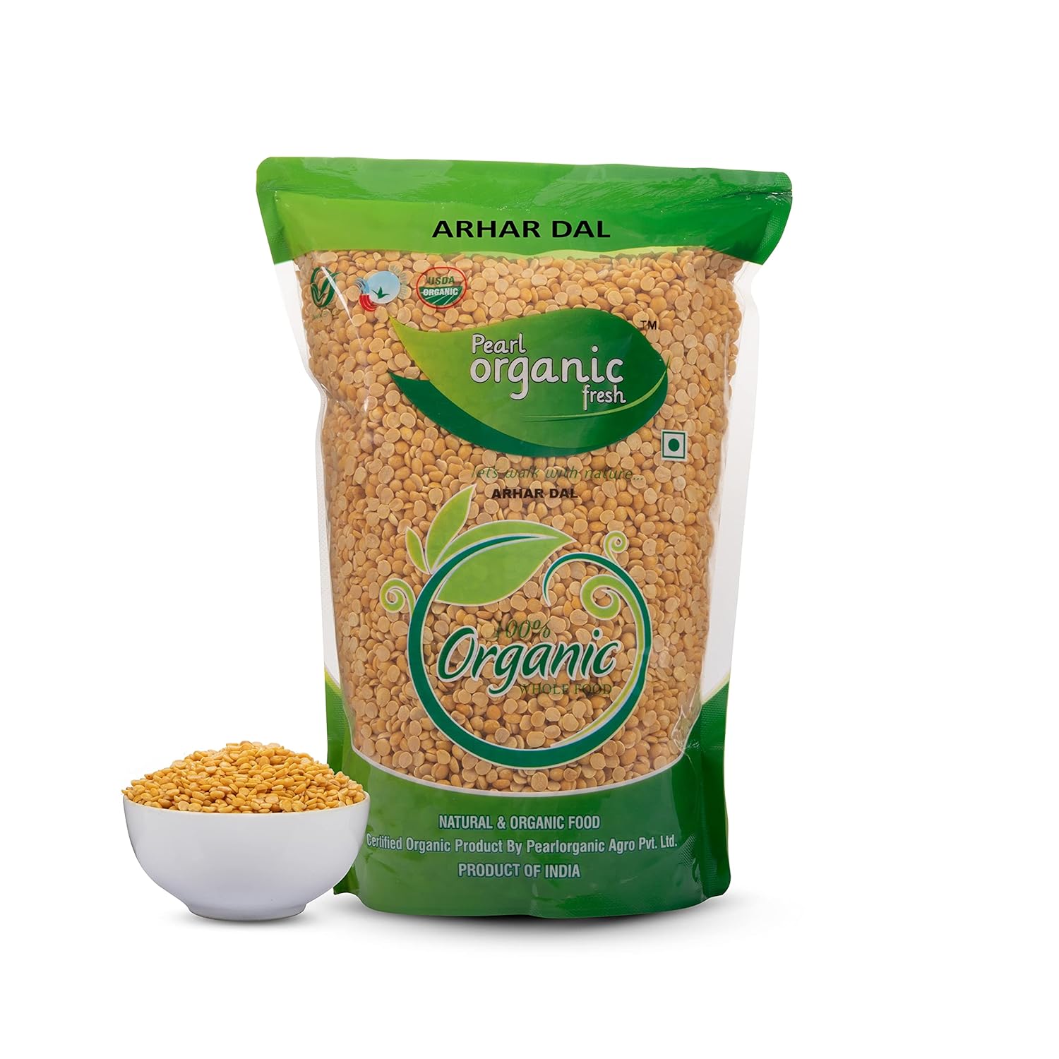 Pearl Organic Fresh Organic Arhar Dal (Toor Dal), 500 g