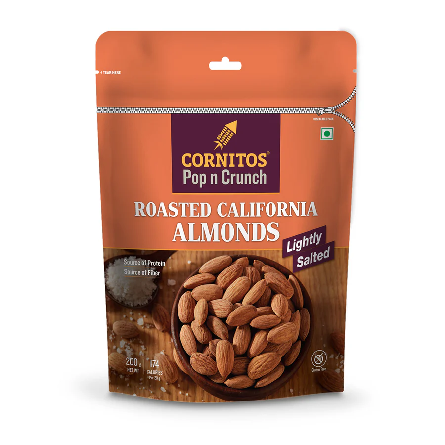 Cornitos Roasted California Almonds Lightly Salted 200g
