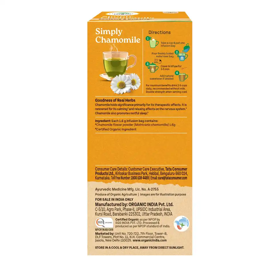 Organic India Simply Chamomile, 25 Tea Bags