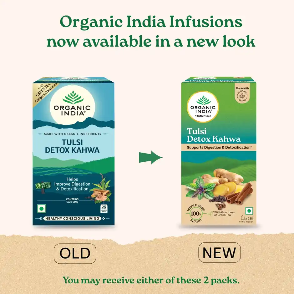 Organic India Tulsi Detox Kahwa, 25 Tea Bags,