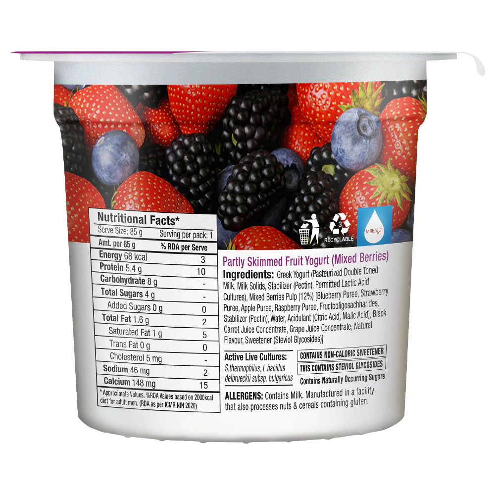 Epigamia Mixed Berries Greek Yogurt, 85 g