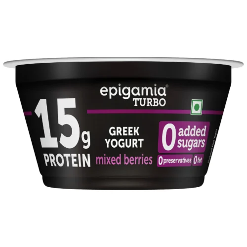 Epigamia turbo 15g protein yogurt, mixed berries, 140 g