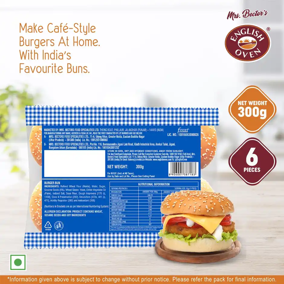 English Oven Burger Bun 6 Pieces - Image 2