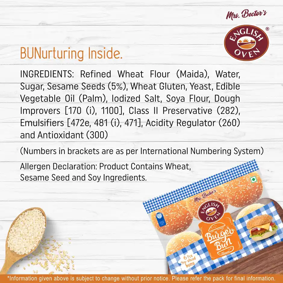 English Oven Burger Bun 6 Pieces - Image 3