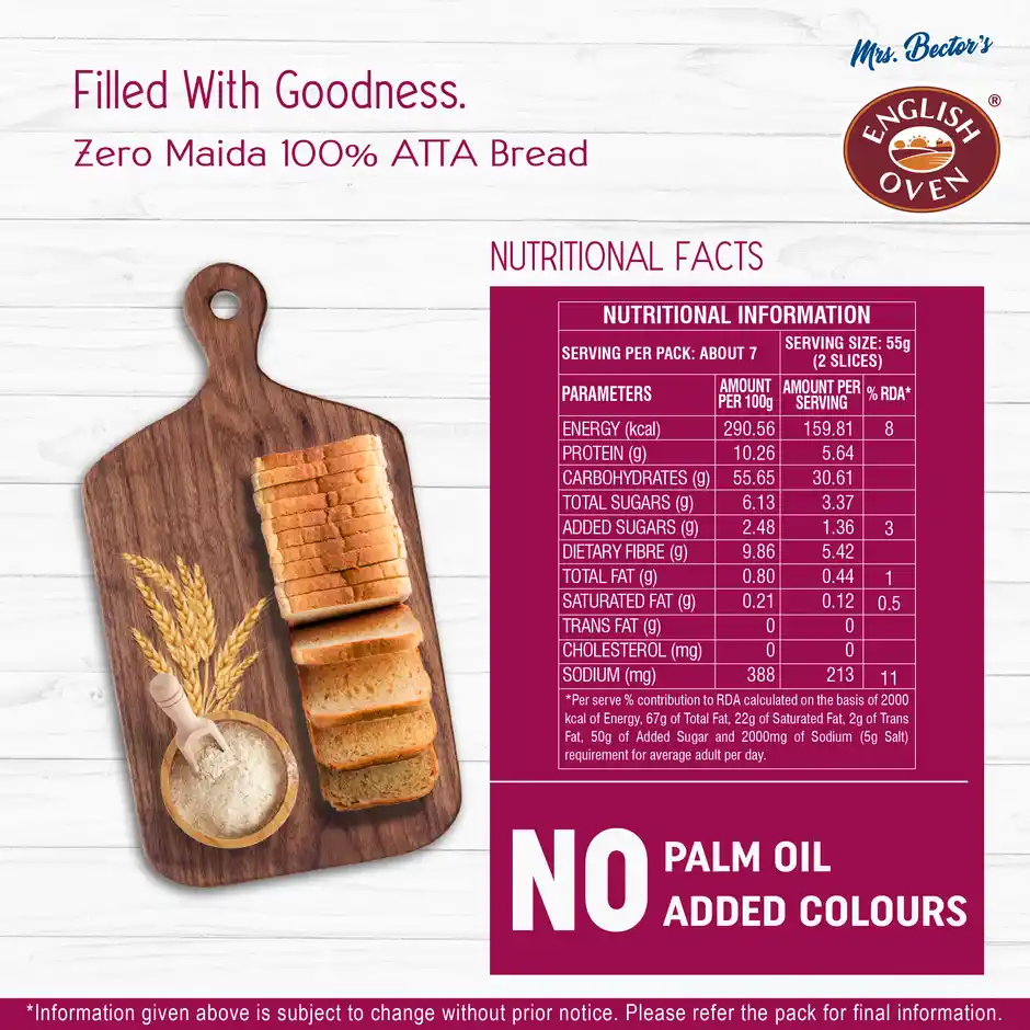 English Oven Zero Maida 100% Atta Bread