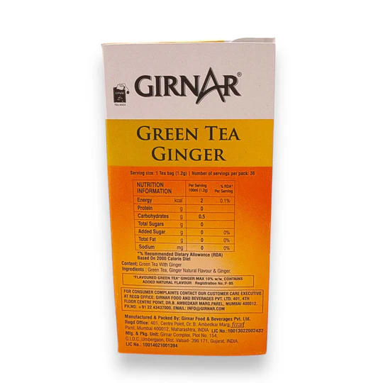 Girnar Green Tea Ginger, 36 Bags