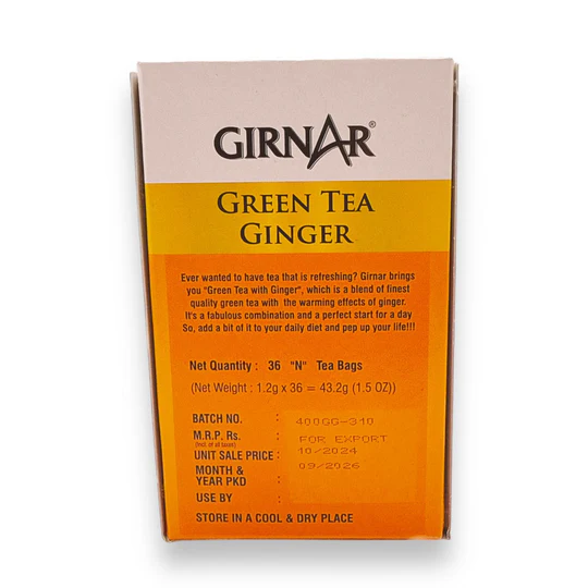 Girnar Green Tea Ginger, 36 Bags