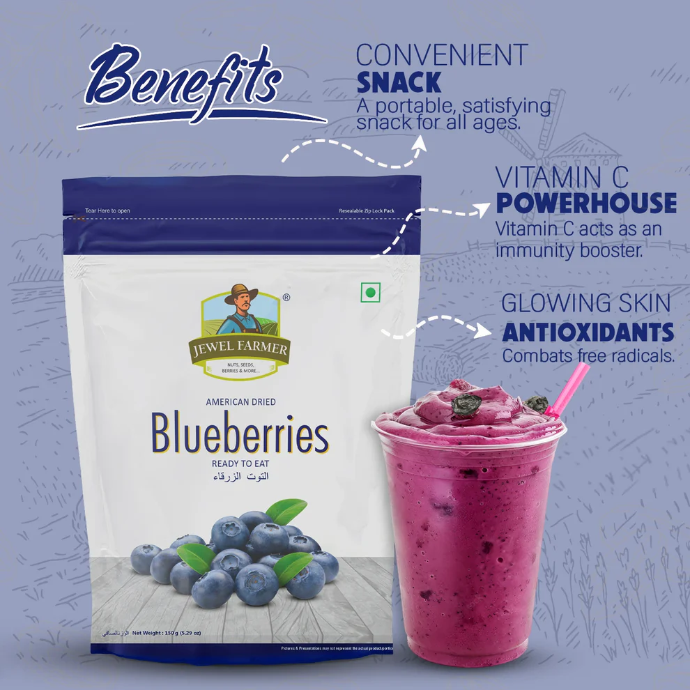 Jewel Farmer American Dried Blueberries - 150g