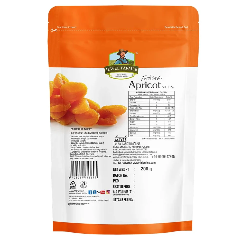 Jewel Farmer Turkish Apricot Seedless- 200g