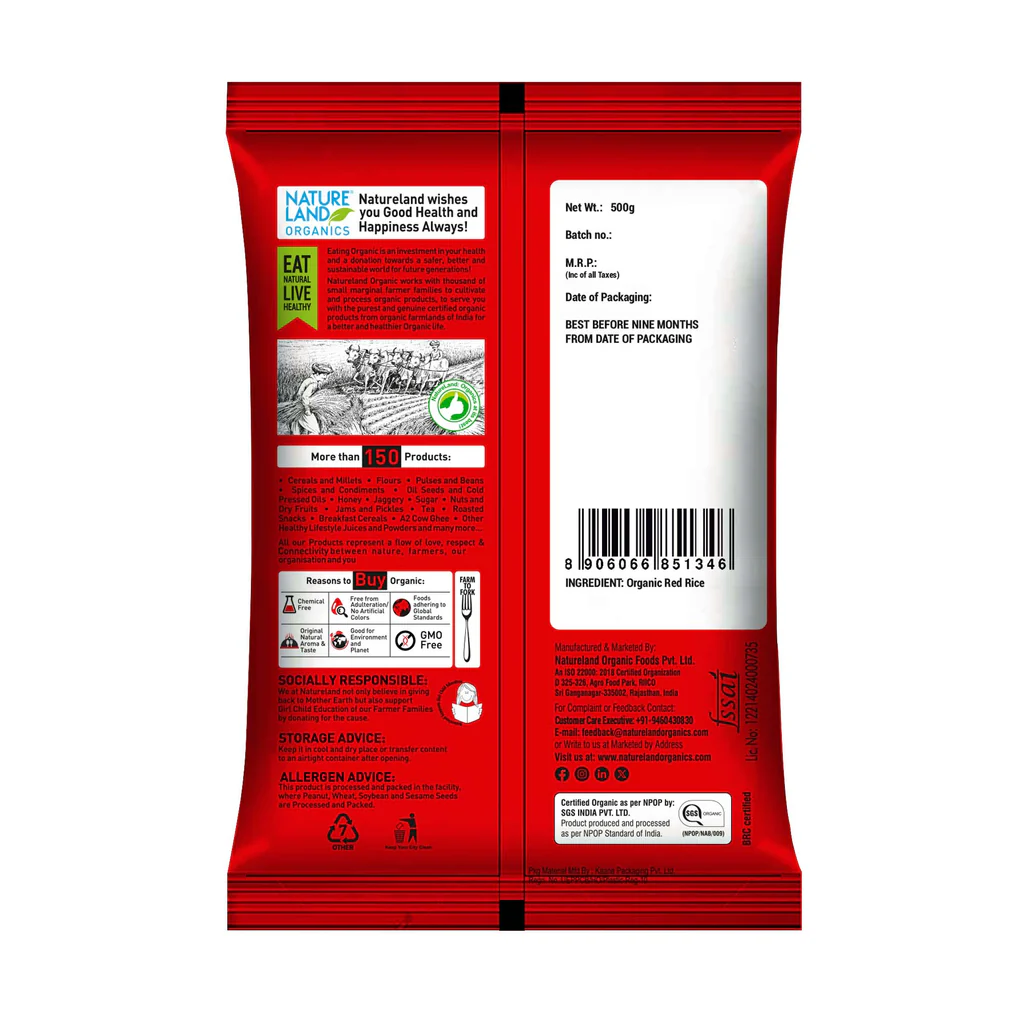 Natureland Red Rice Poha, 500 g - Image 2