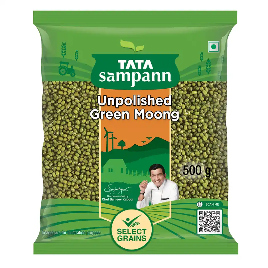 Tata Sampann Unpolished Green Moong, 500g