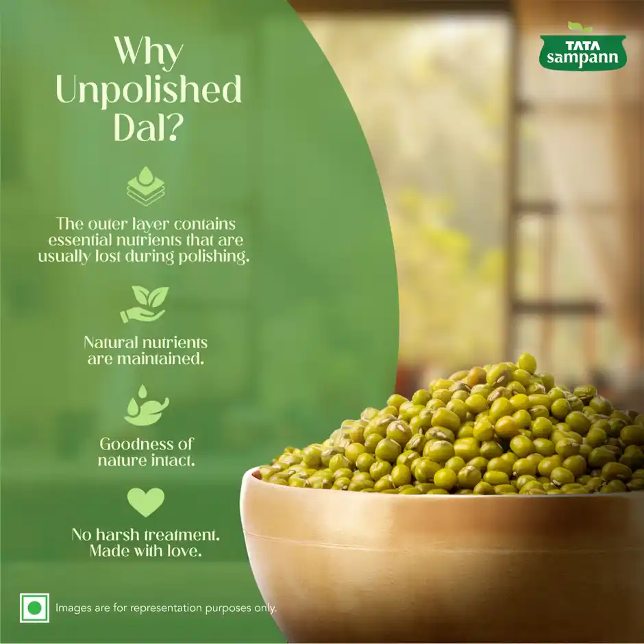 Tata Sampann Unpolished Green Moong, 500g