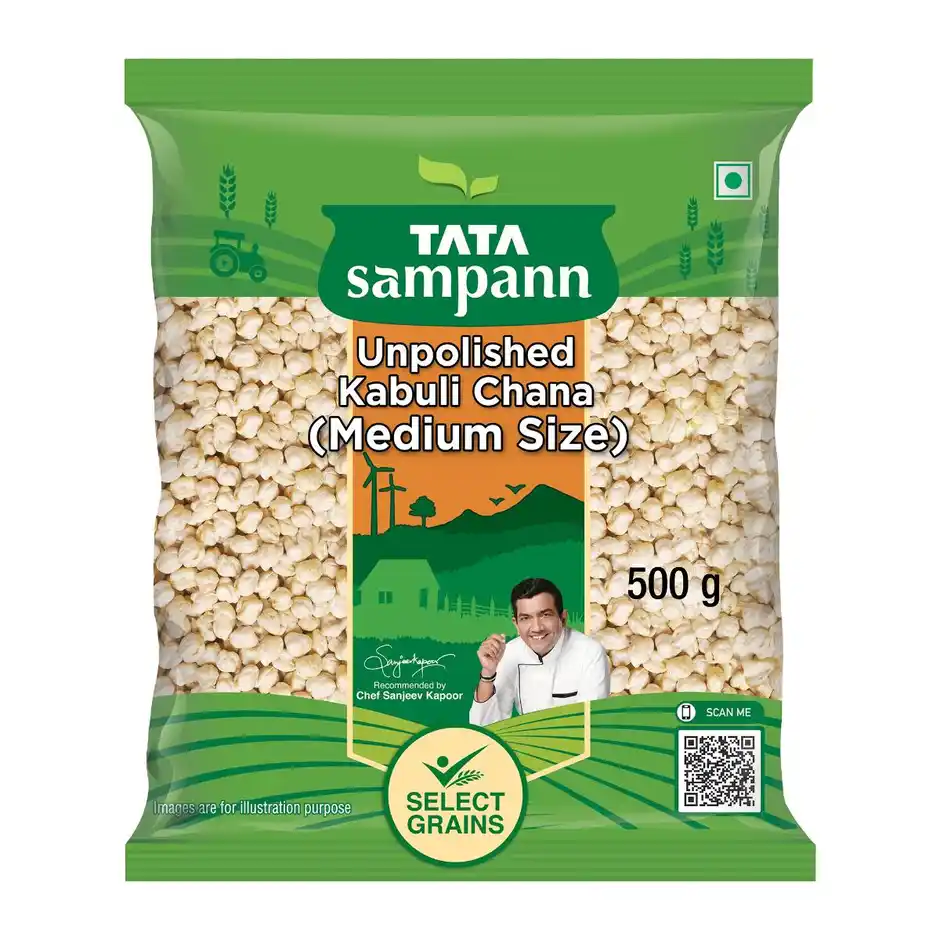Tata Sampann Unpolished Kabuli Chana, Medium Size, 500g
