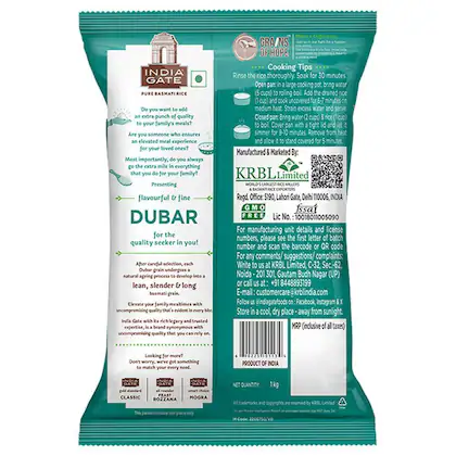 India Gate Dubar Basmati Rice 1 kg