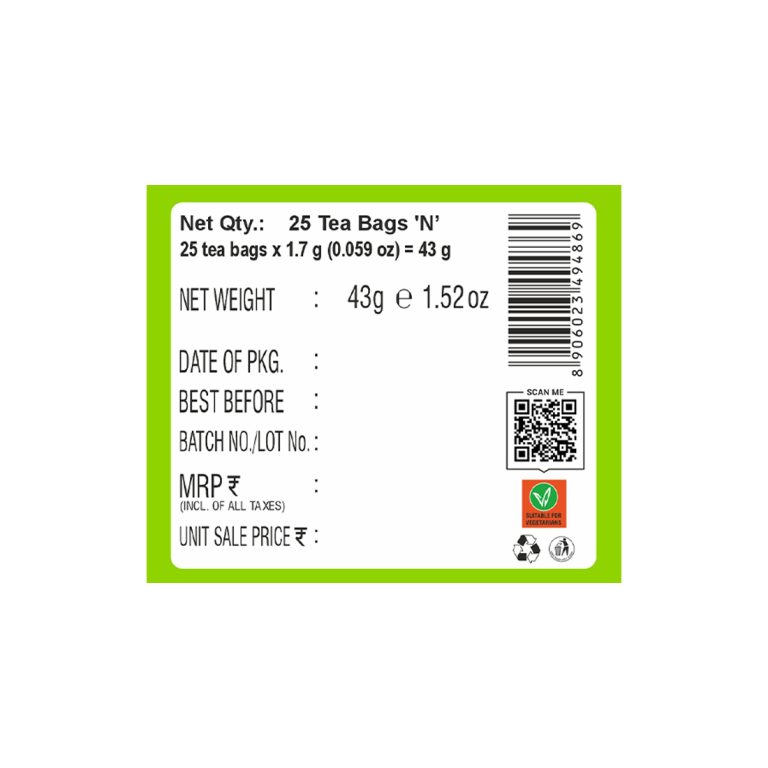 HealthFields Organic Slimcut Green Tea, 25 Bags