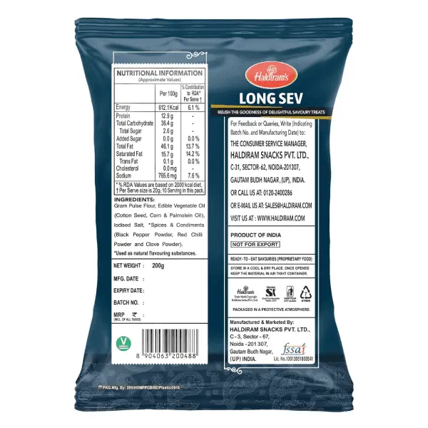 Haldiram's Long Sev, 200 g