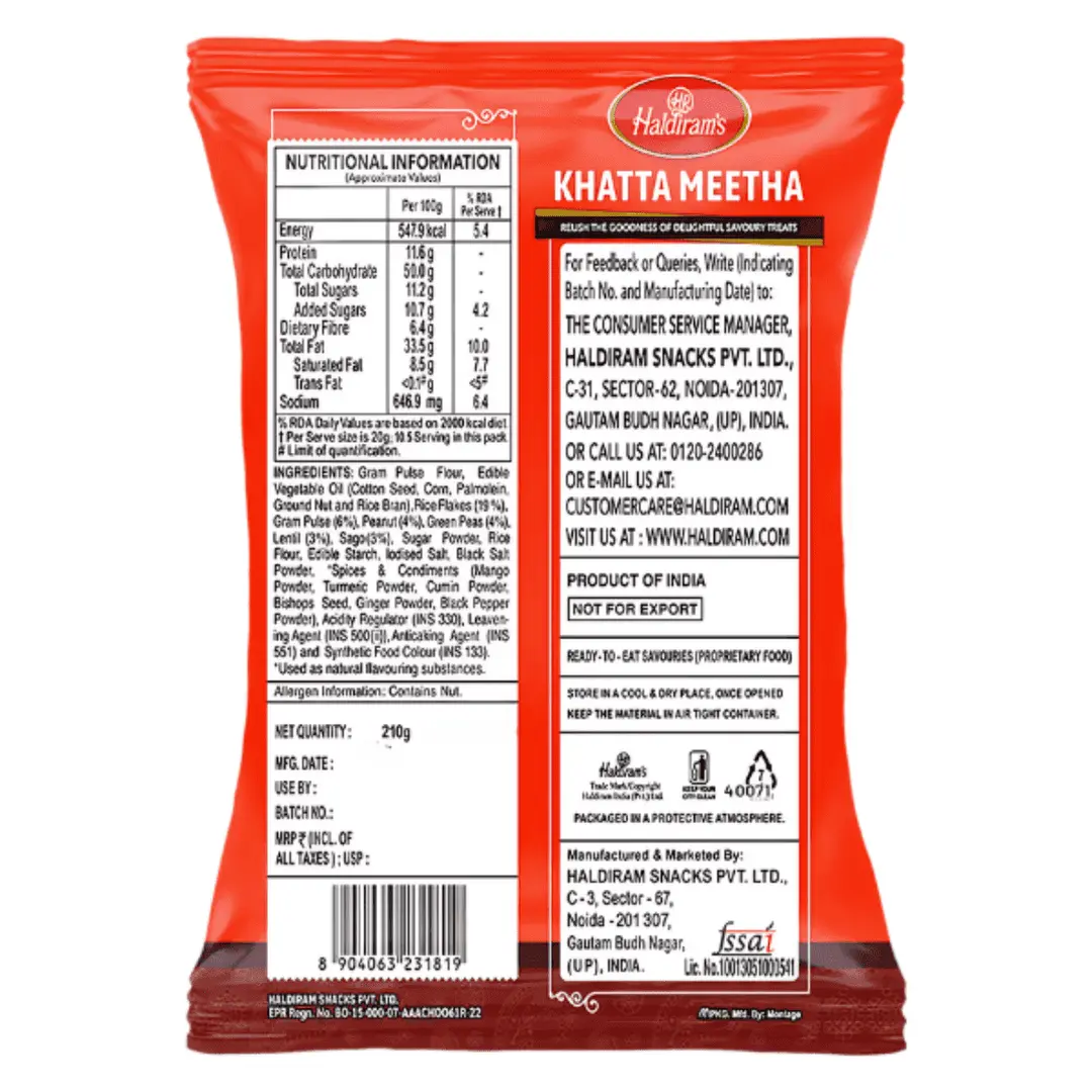 Haldiram's Khatta Meetha, 200 g