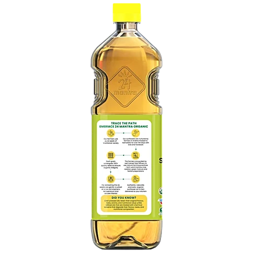 24 Mantra Organic Cold Pressed Sunflower Oil, 1 L