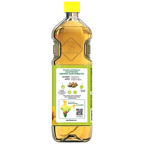 24 Mantra Organic Cold Pressed Sunflower Oil, 1 L
