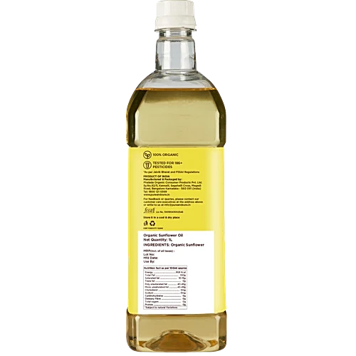 Phalada Pure & Sure Organic Sunflower Oil, 1 L