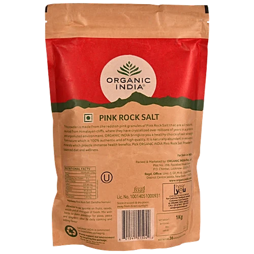 Organic India Himalayan Pink Rock Salt, 1 kg