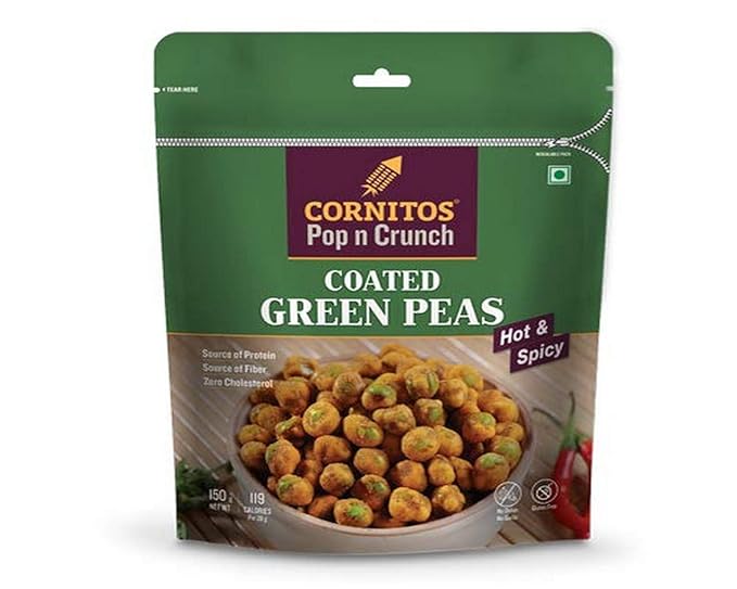Cornitos Coated Green Peas, Hot & Spicy, 150 g