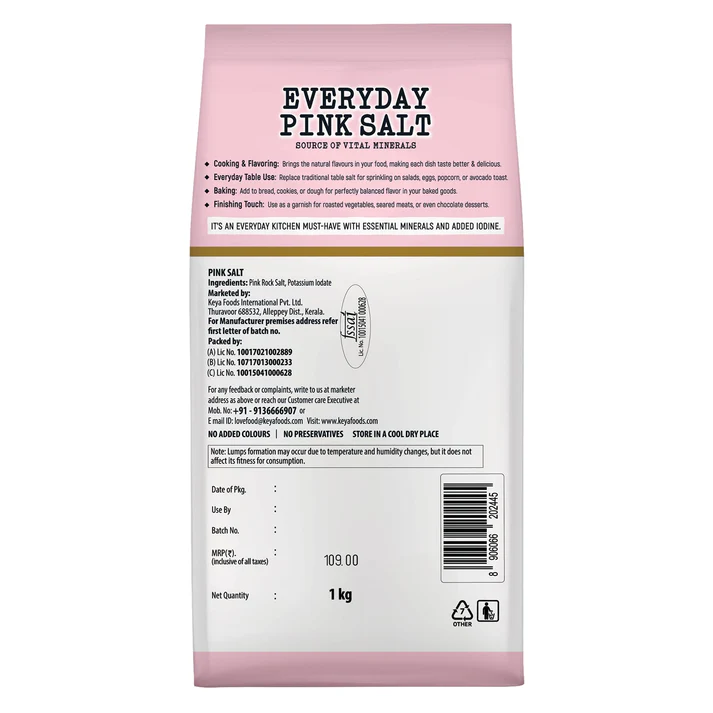 Keya Everyday Pink Salt, 1 kg