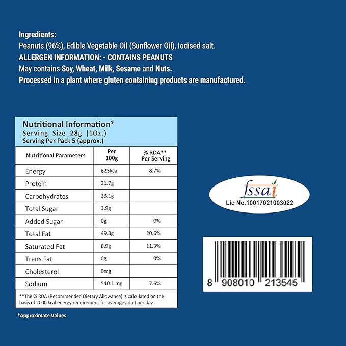 Makino Roasted Peanuts Salted, 150 g